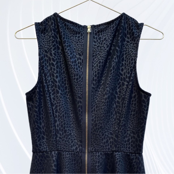 *SOLD* Ali Ro Metallic Leopard Print Sleeveless Black Skater Mini Dress 2 - Picture 3 of 13